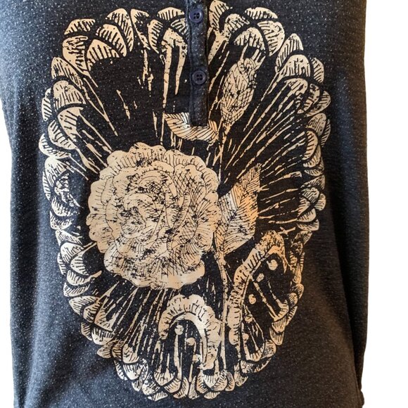 mySTYLE - Gray Tank Top with white flower print - banded neckline - Medium - Picture 7 of 8